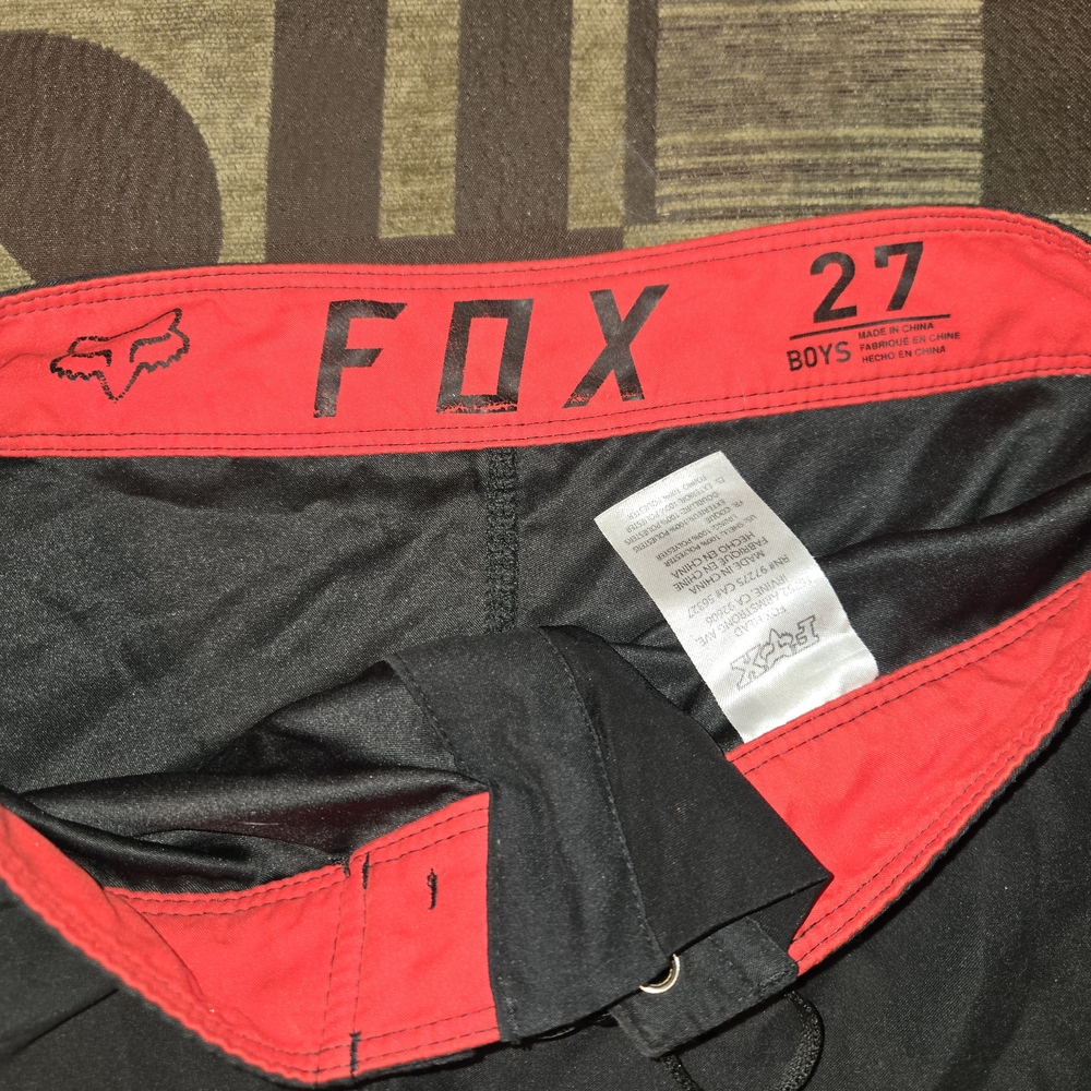 Fox Boys Red and Black Swim Shorts